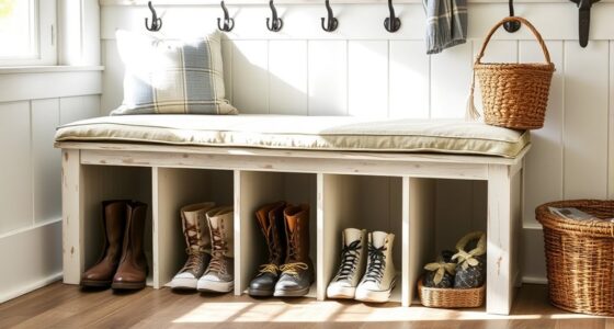 farmhouse shoe storage benches