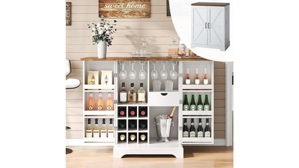 farmhouse wine bar cabinet