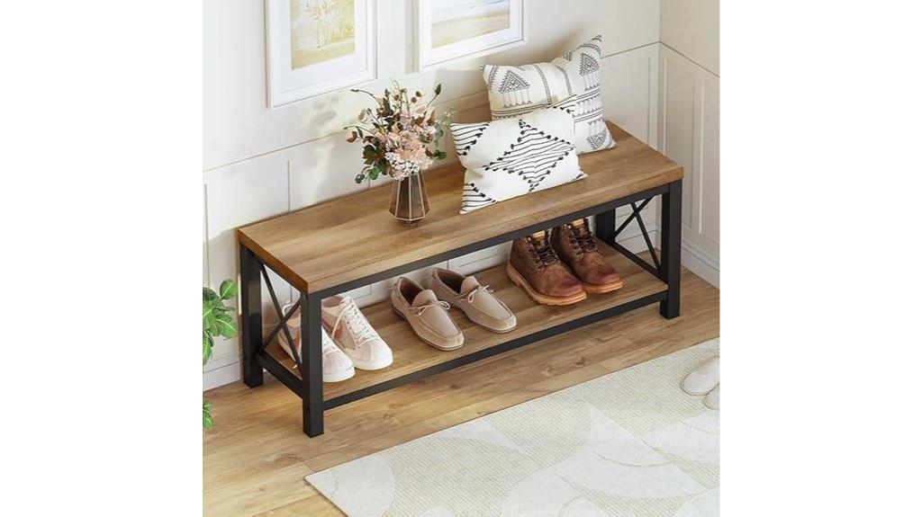 farmhouse wooden entry bench