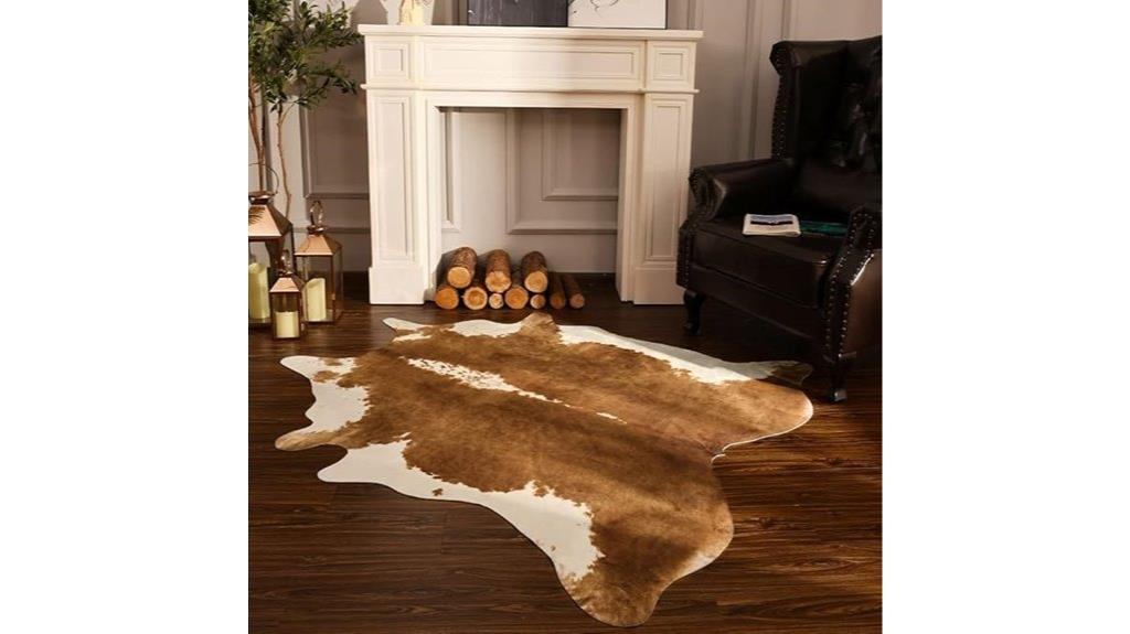 faux cowhide rug rustic