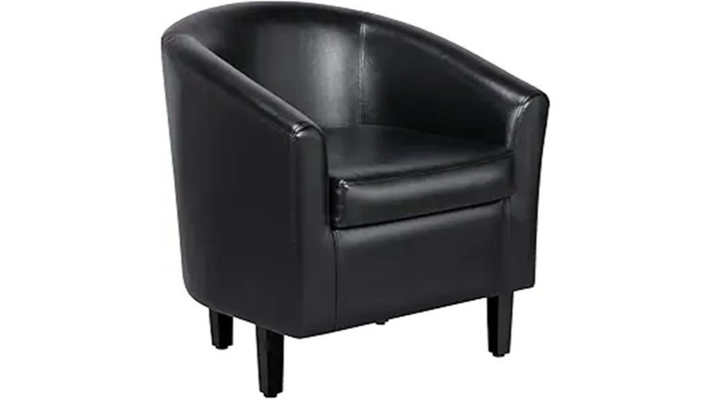 faux leather barrel chair