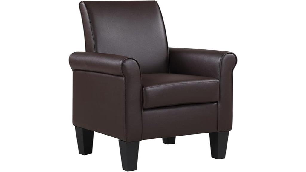 faux leather living room chair