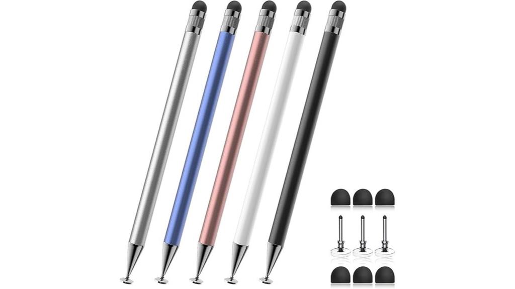 five pack touch stylus pens