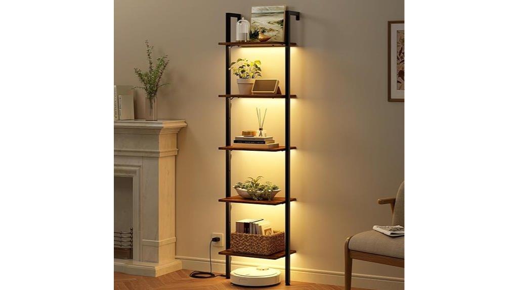 five tier illuminated shelving