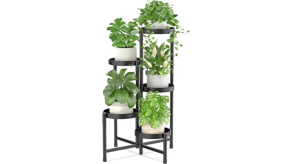 five tier metal plant stand