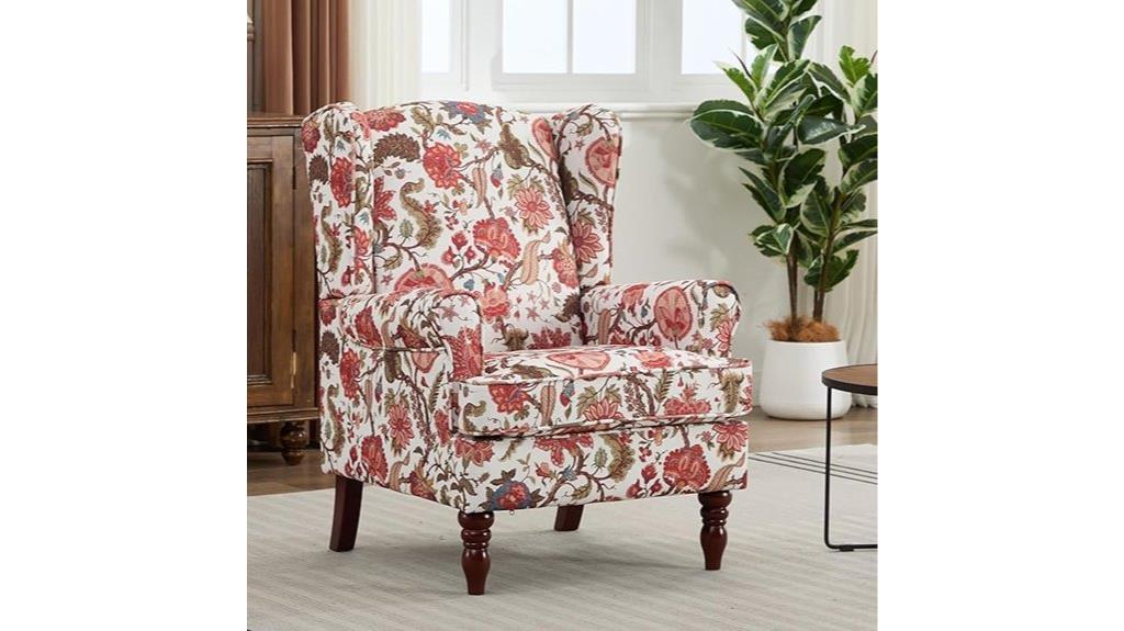 floral curved armchair design