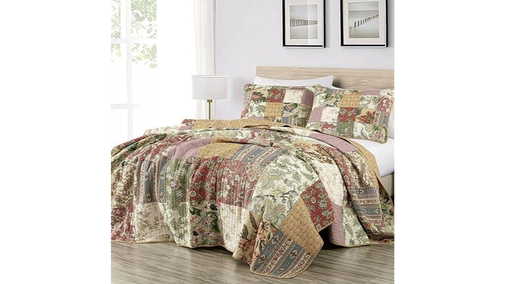 floral patchwork quilt set