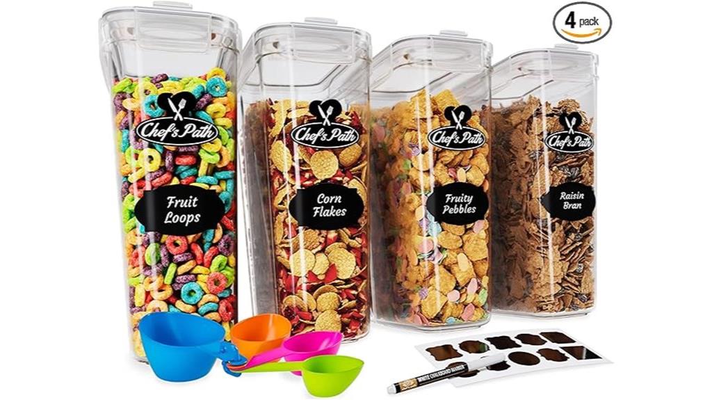 four liter cereal storage containers