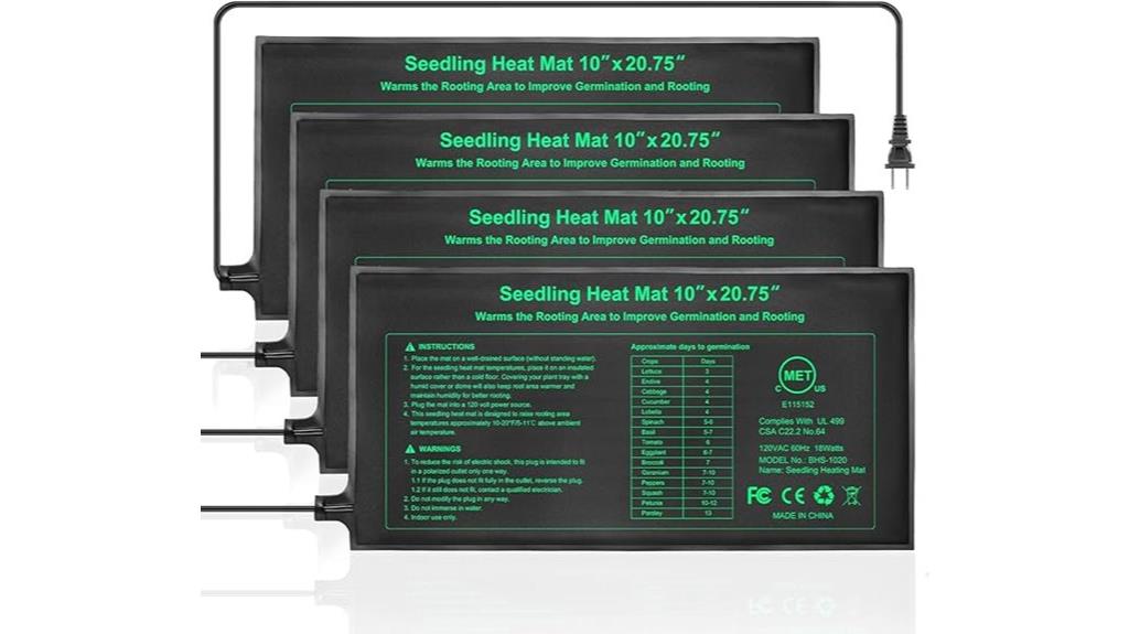 four pack seedling heating mats