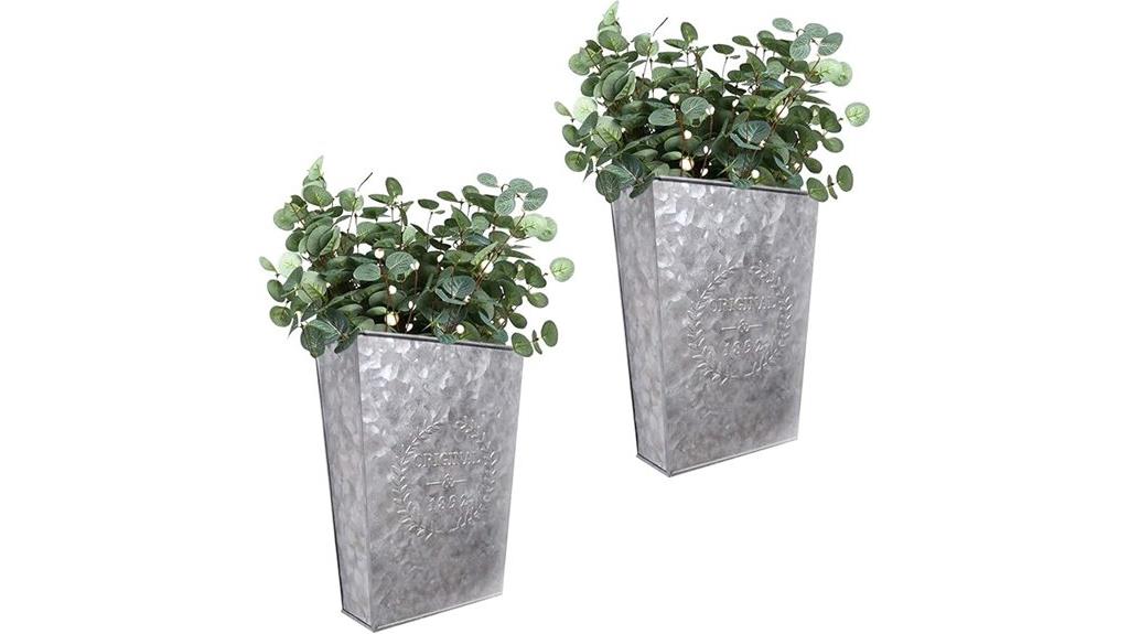galvanized metal wall planters