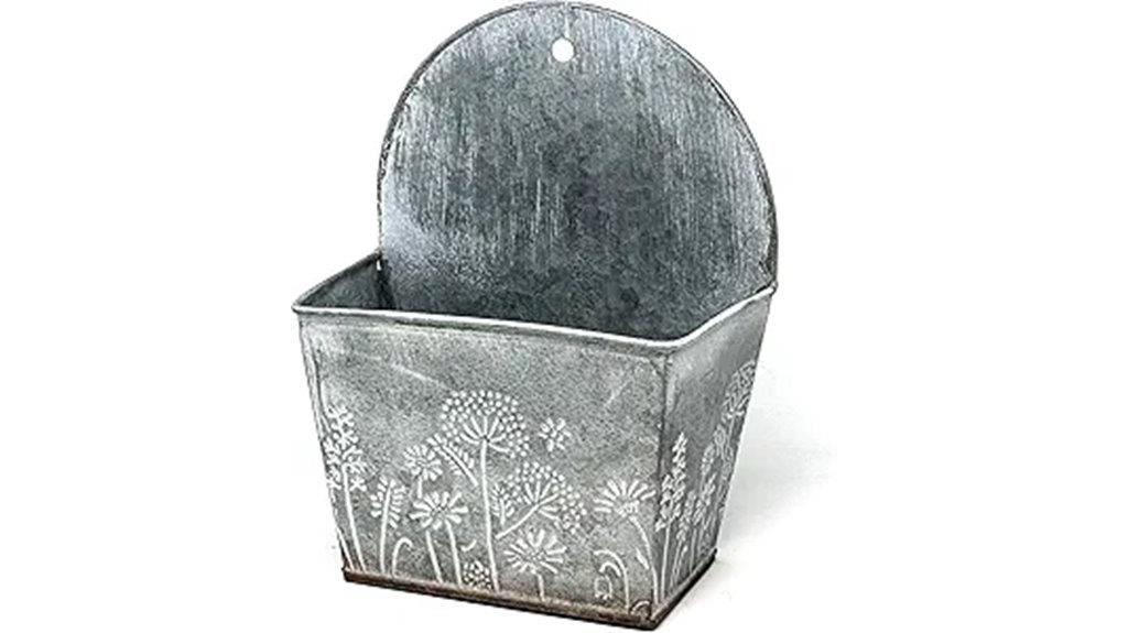 galvanized wall mount planter