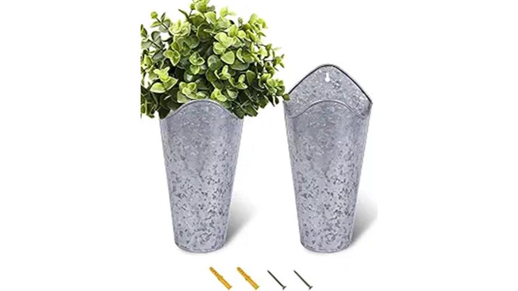 galvanized wall planters pack