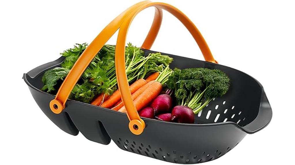 garden basket with tools