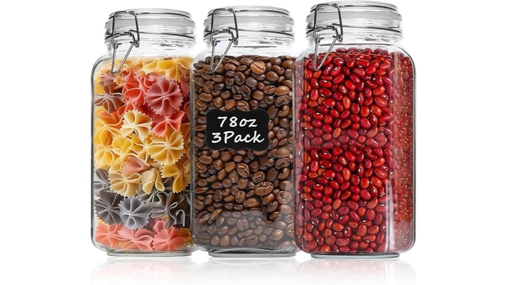 glass food storage jars
