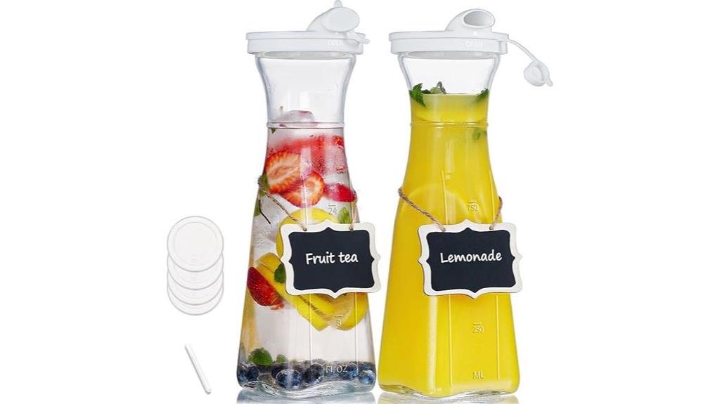 glass pitcher set 2 piece