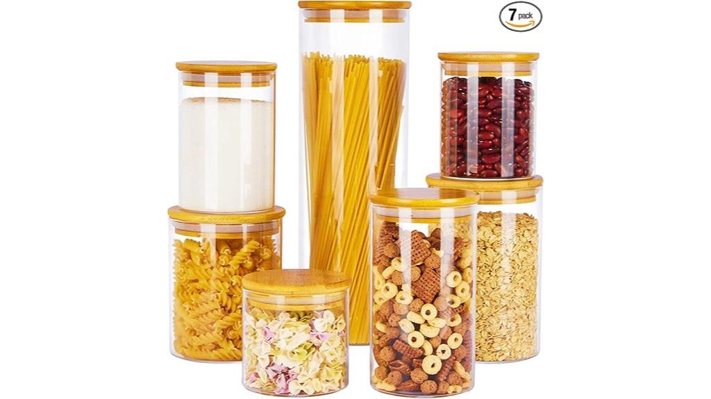 glass storage jars 7 pack