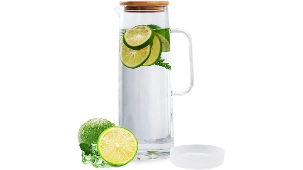glass water pitcher with lid