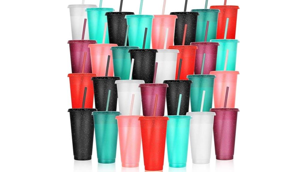 glitter tumbler with straw