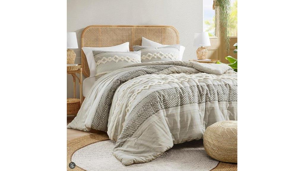gray boho full queen bedding