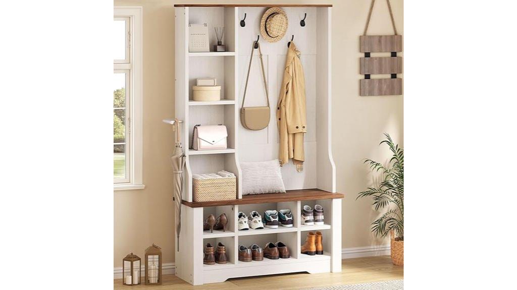 hall tree with bench
