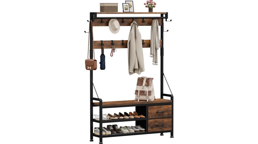 hall tree with bench