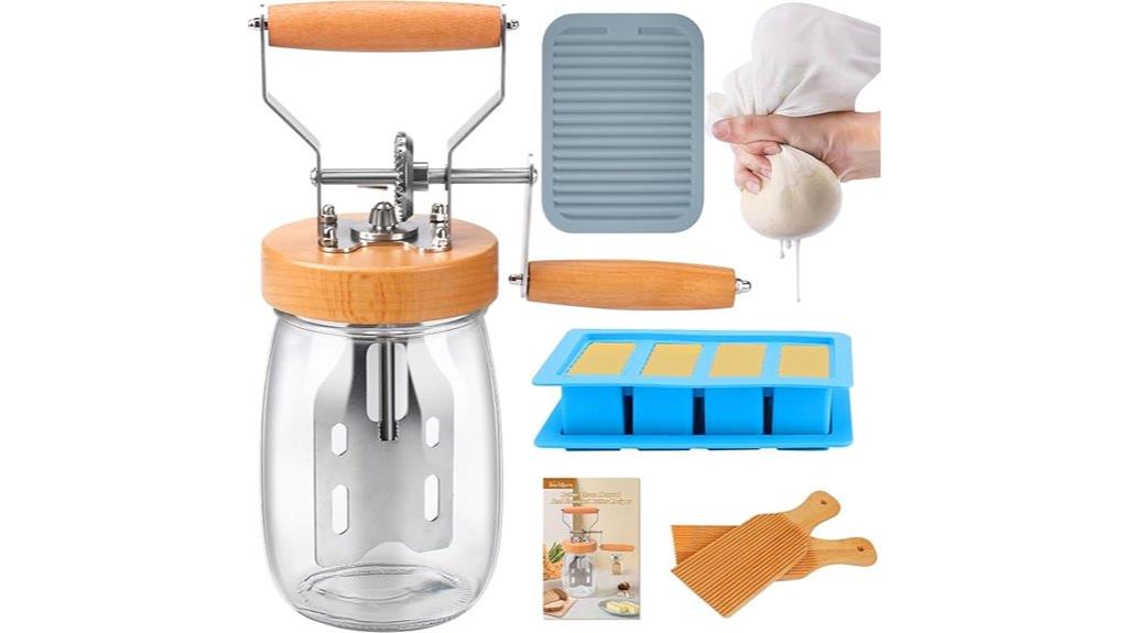 hand operated jar butter churning