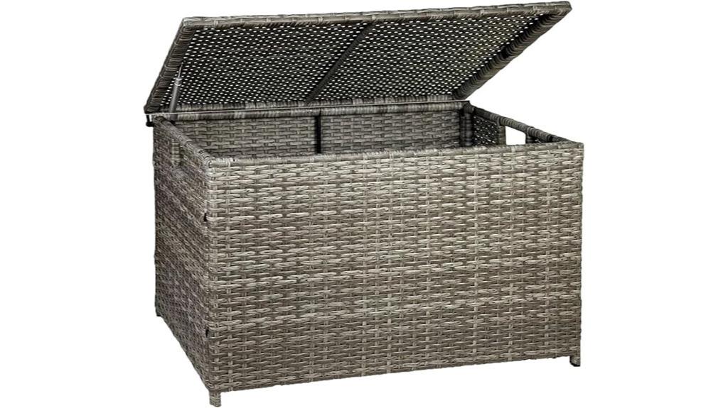 handwoven wicker storage trunk