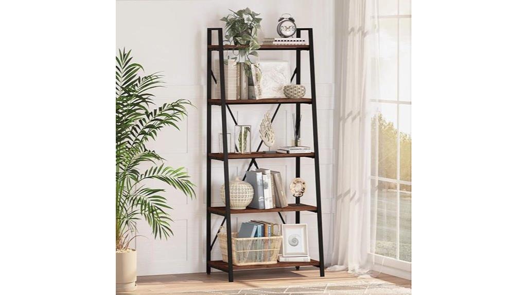 industrial 5 tier ladder shelf