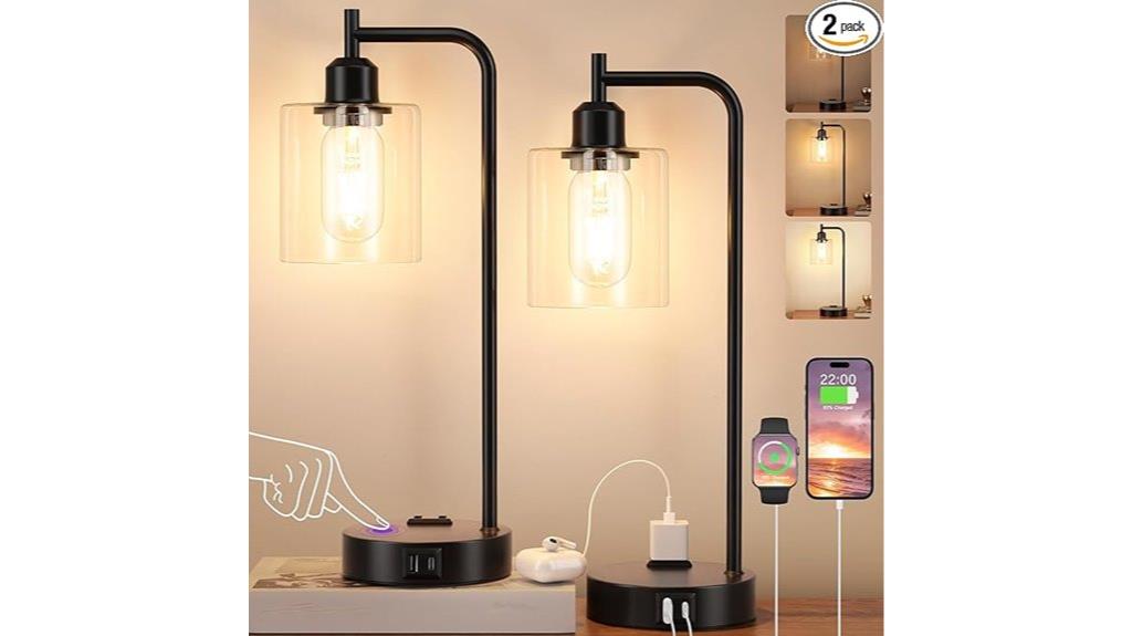 industrial bedroom lamp set