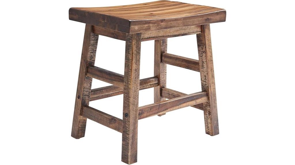 industrial wood dining stool