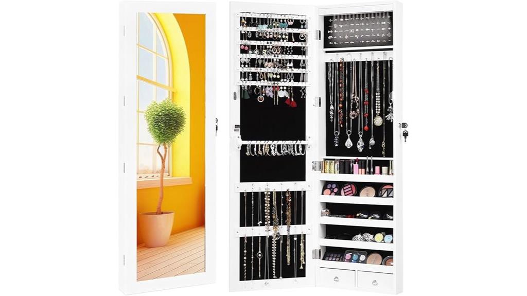 jewelry armoire with mirror