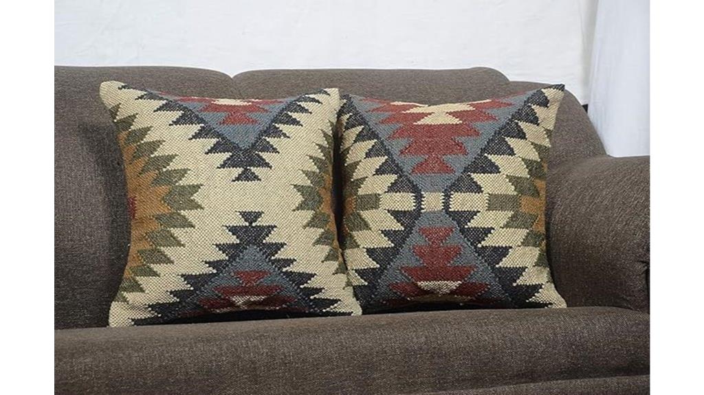 kilim jute boho cushions