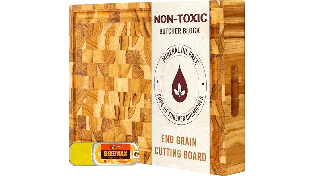 large teak wood cutting board