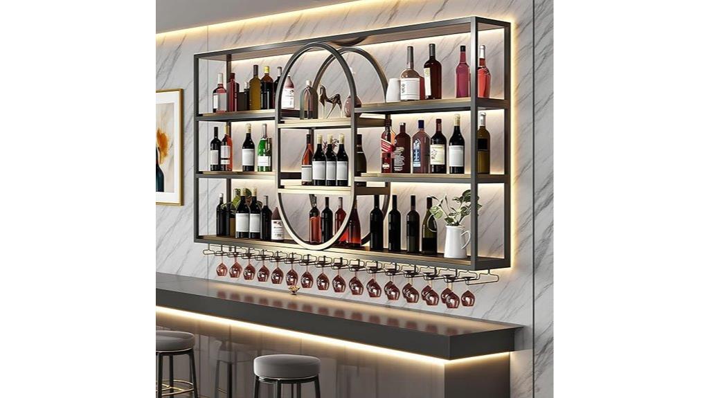 large wall mounted wine rack