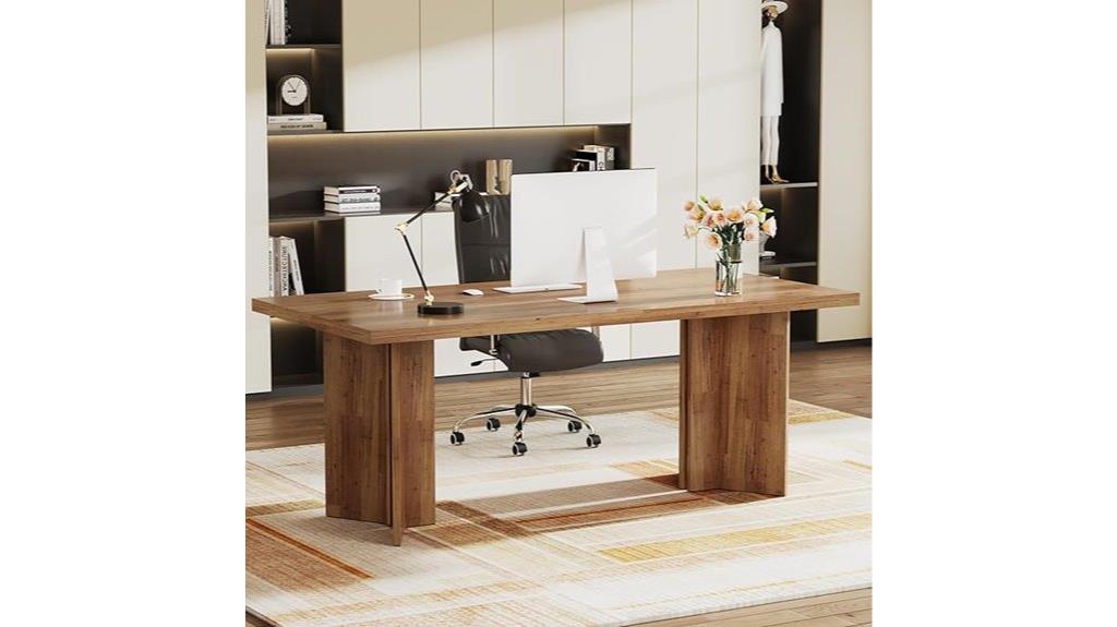 large walnut brown desk