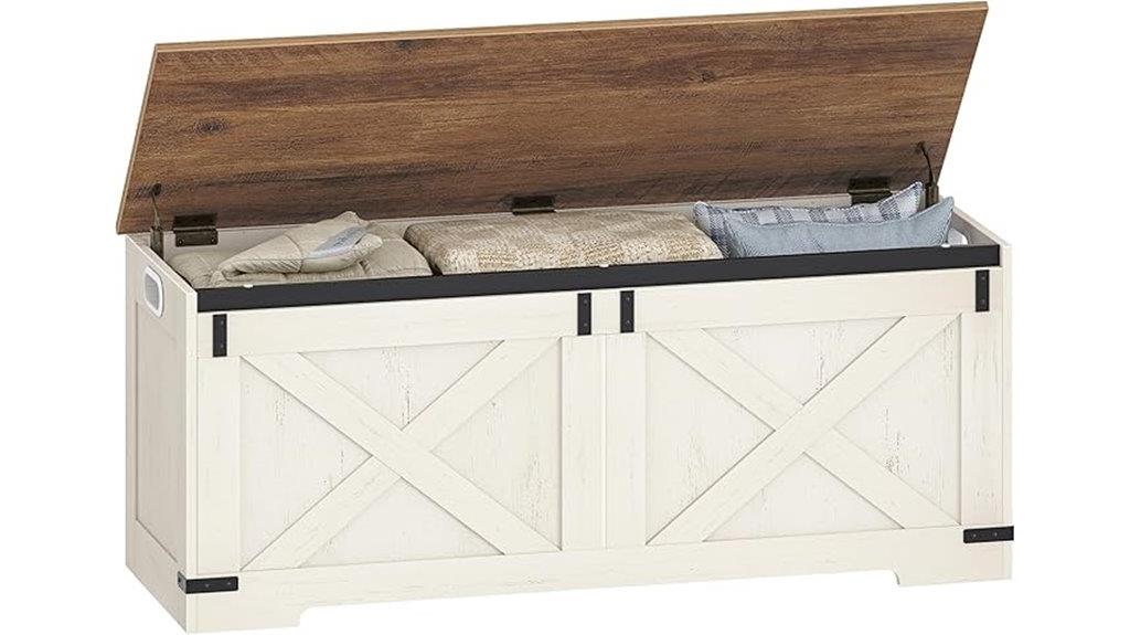 large wooden farmhouse chest
