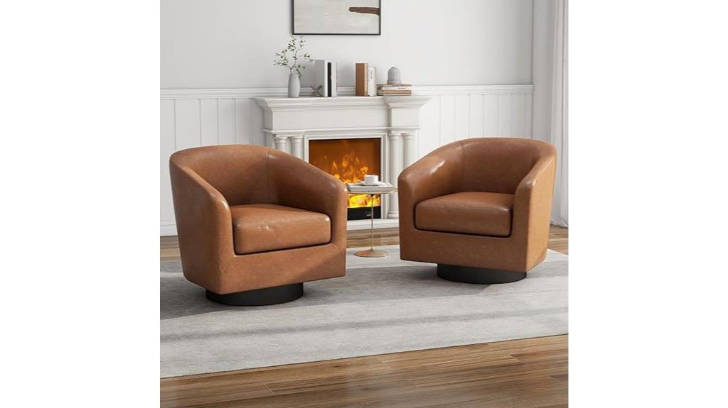 leather swivel accent chairs