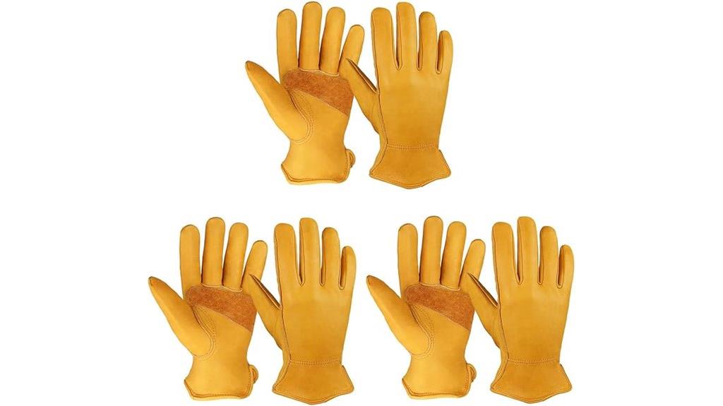 leather work gloves pack