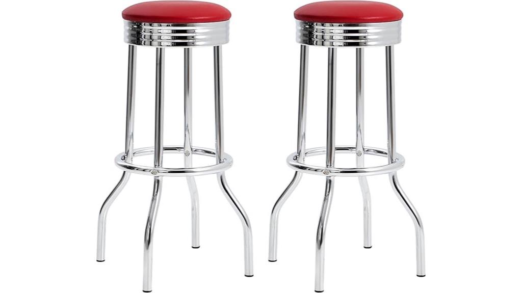 leatherette cushioned swivel stools