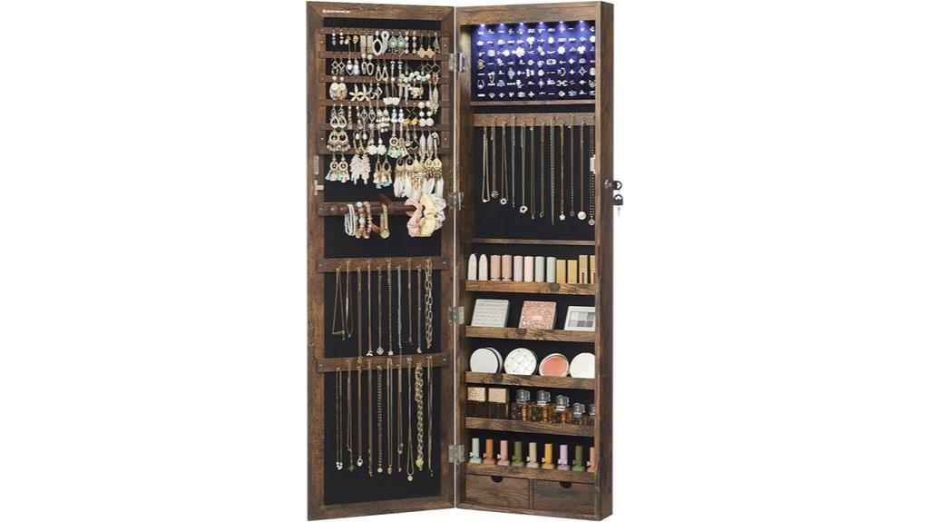led lit jewelry mirror