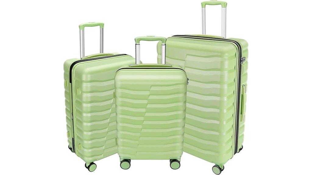 lightweight 3 piece spinner luggage