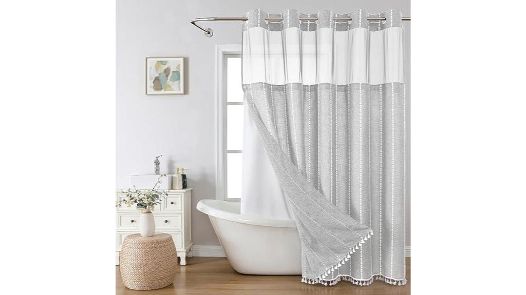 long shower curtain set