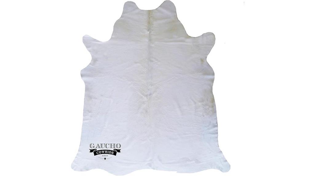 luxurious white cowhide rug