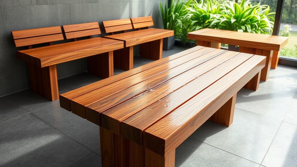 luxury teak shower benches