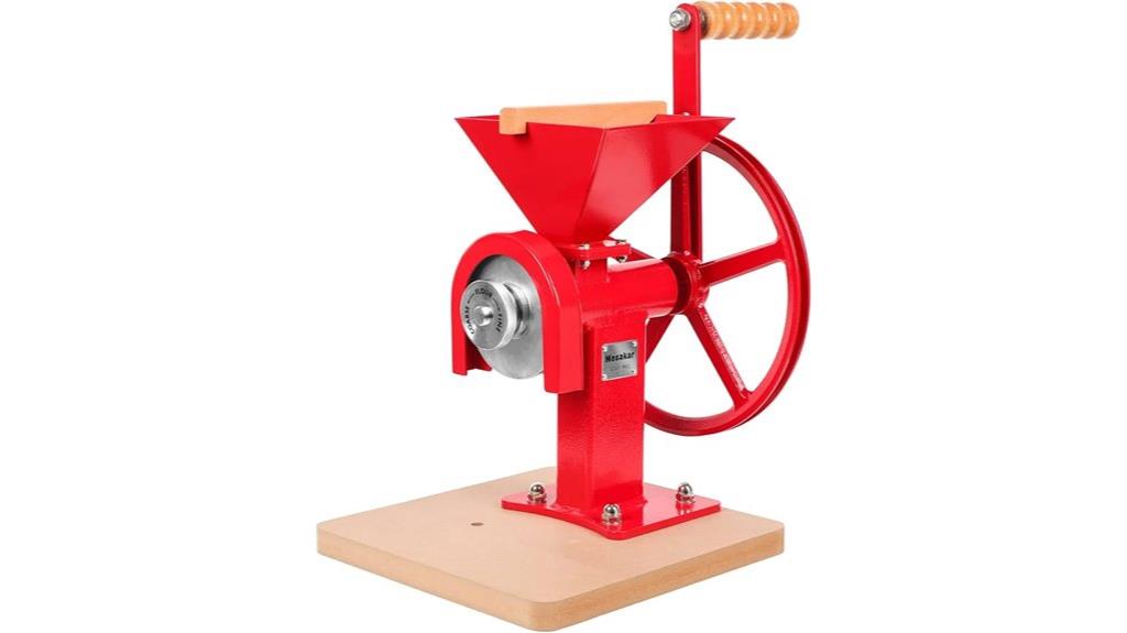 manual grain mill operation