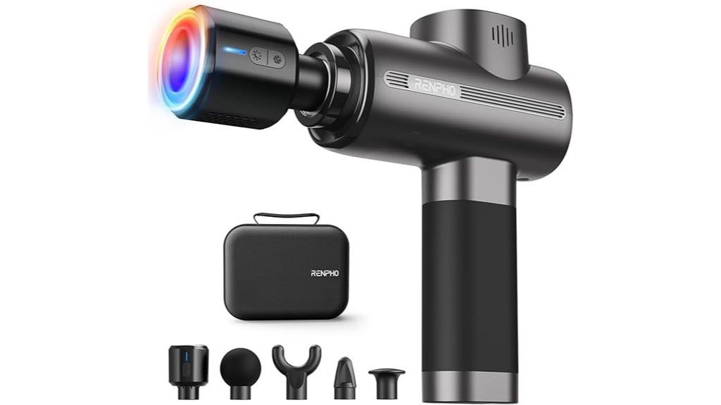 massage gun with temperature heads