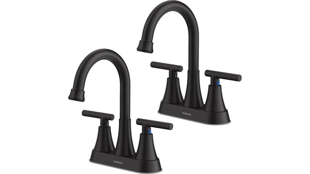 matte black double faucet