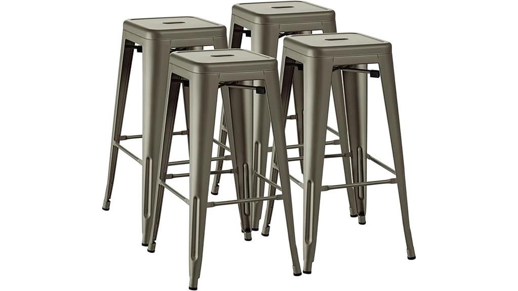 metal gunmetal bar stools