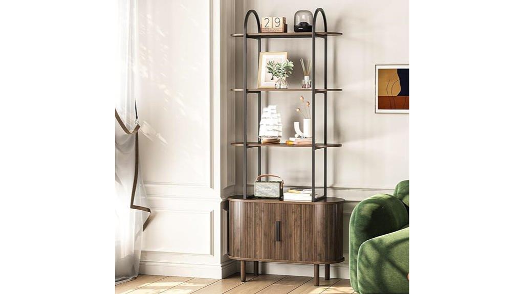 mid century vinyl record shelf