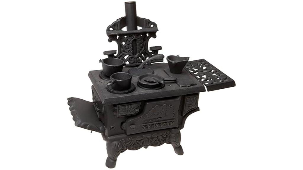 mini black wooden stove